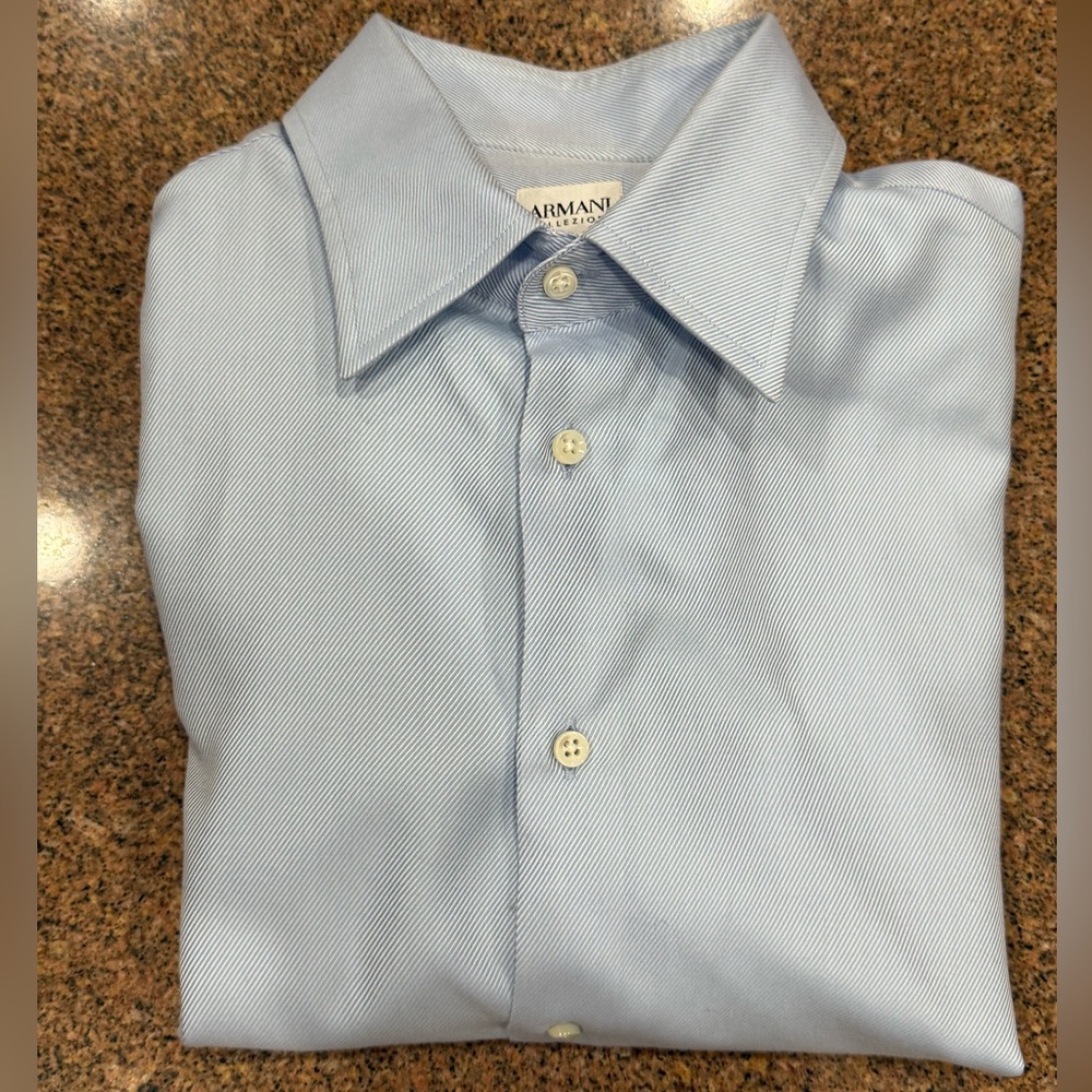 Armani Collezioni Sky Blue Men's Dress Shirt